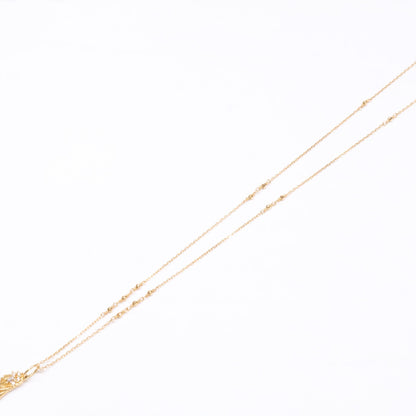 BELLESIORA ベルシオラ 【美品】K18 0.06 0.02 フェザートップ ダイヤモンド ロング チェーン ネックレス