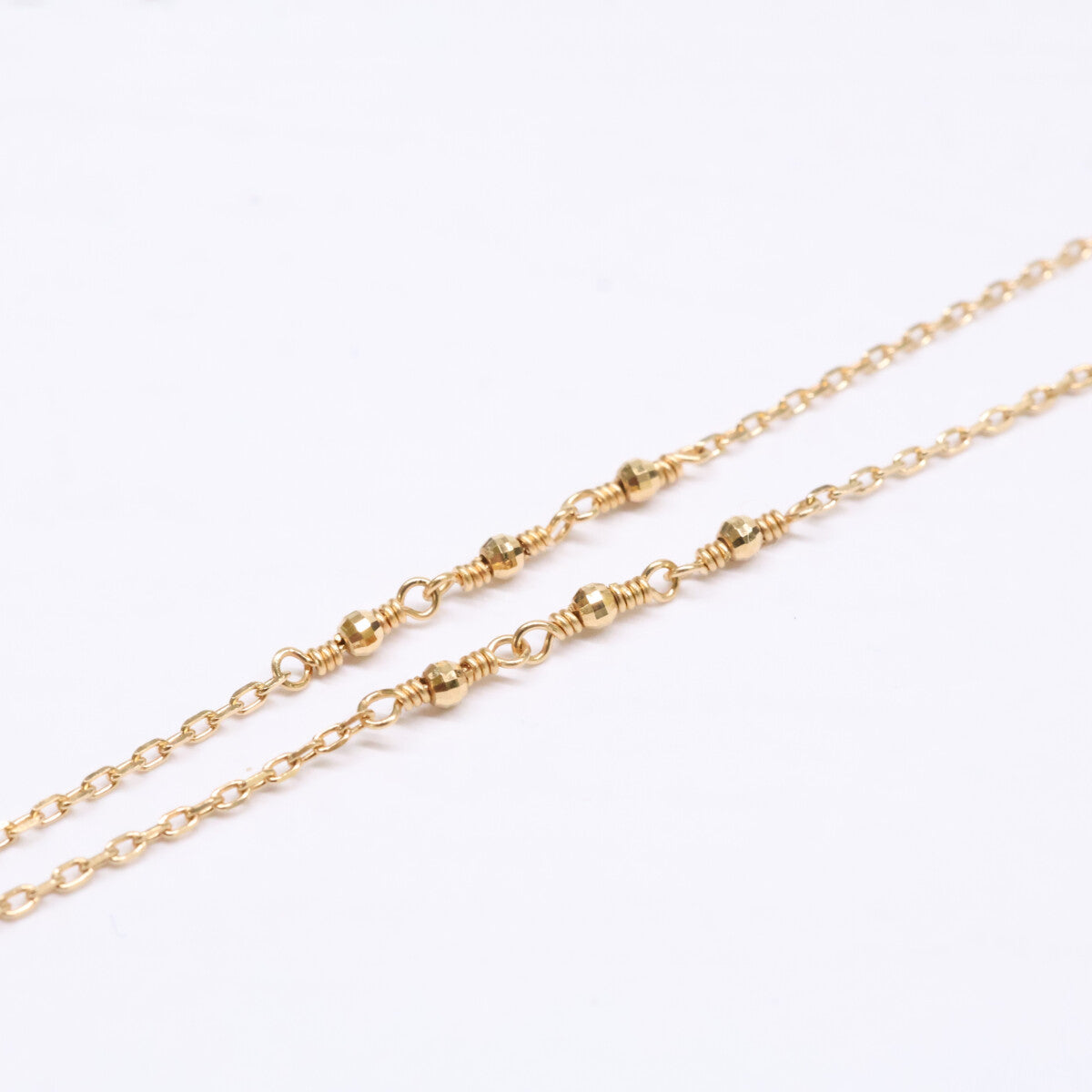 BELLESIORA ベルシオラ 【美品】K18 0.06 0.02 フェザートップ ダイヤモンド ロング チェーン ネックレス