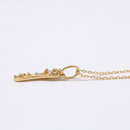 BELLESIORA ベルシオラ 【美品】K18 0.06 0.02 フェザートップ ダイヤモンド ロング チェーン ネックレス