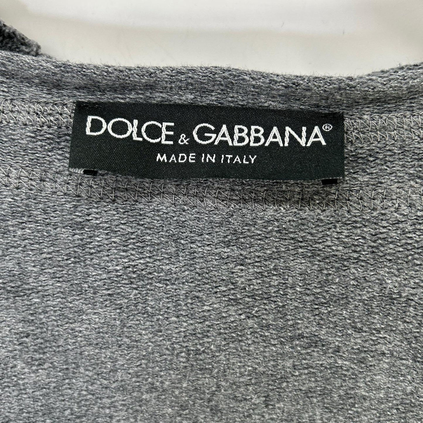 DOLCE&GABBANA ドルチェアンドガッバーナ グレー コットン ロゴプレート付き ジップアップパーカー トップス