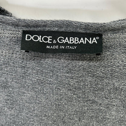 DOLCE&GABBANA ドルチェアンドガッバーナ グレー コットン ロゴプレート付き ジップアップパーカー トップス