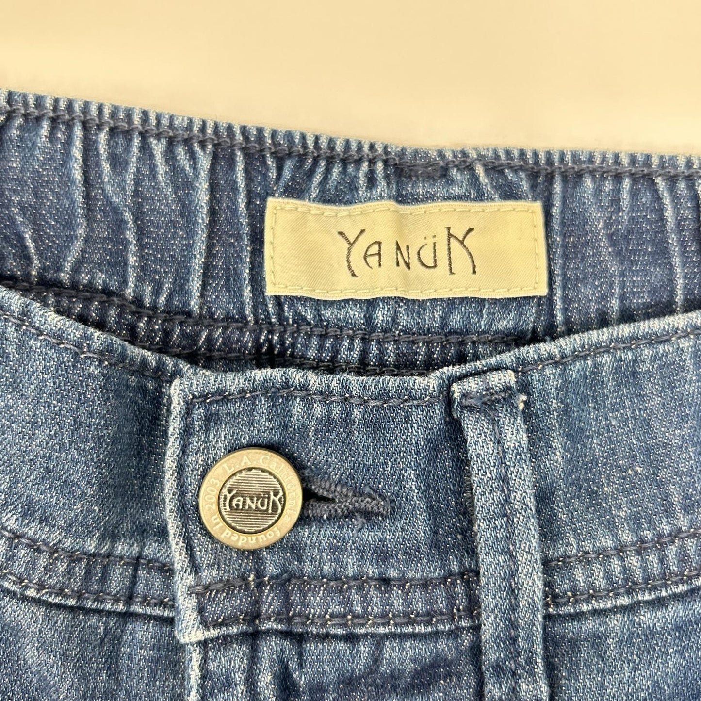YANUK ヤヌーク 57141310 コットンリネン インディゴ リラックス リリス Relax LILITH パンツ ボトムス