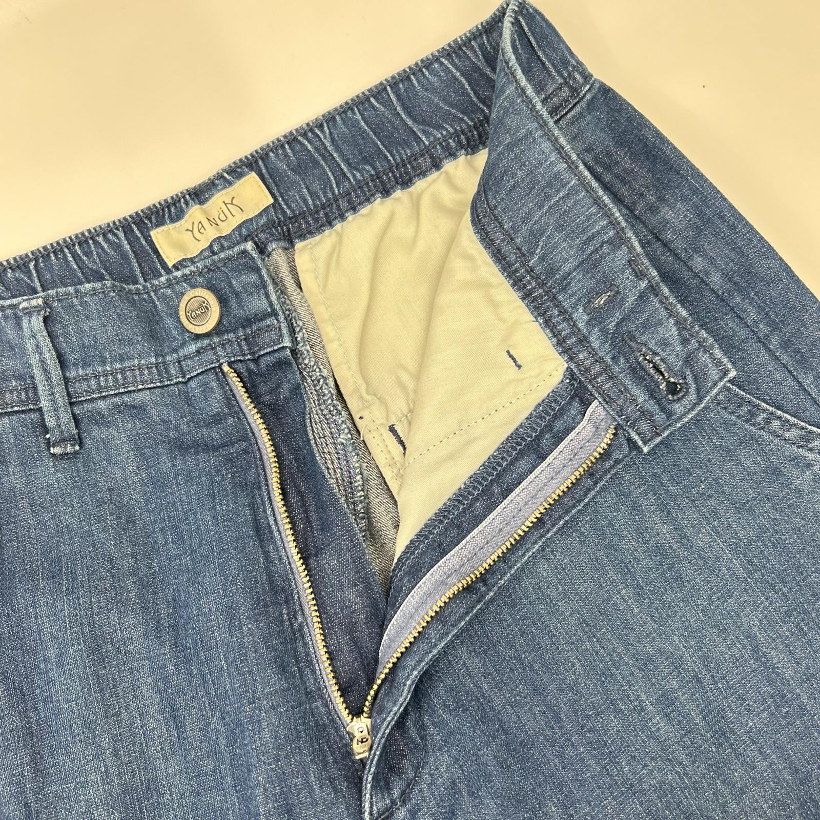 YANUK ヤヌーク 57141310 コットンリネン インディゴ リラックス リリス Relax LILITH パンツ ボトムス
