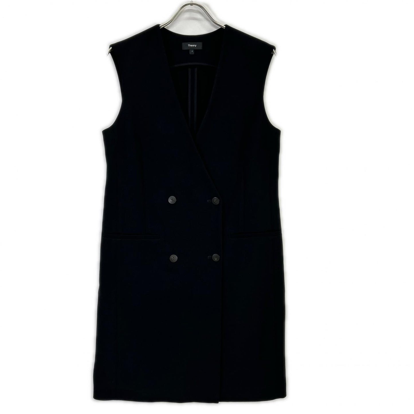 Theory セオリー ブラック SEAM VT ADMIRAL CREPE ロングジレベスト ベスト