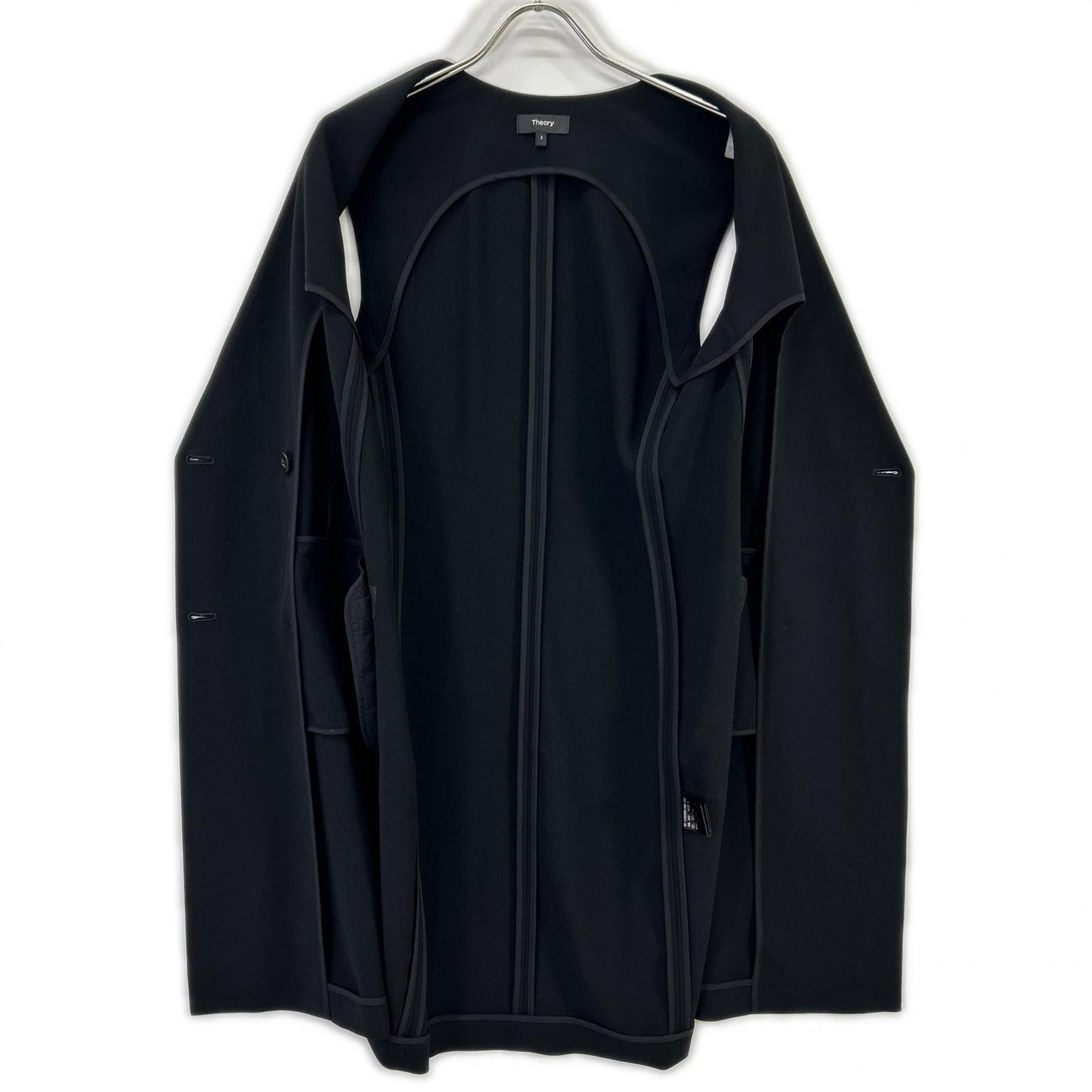 Theory セオリー ブラック SEAM VT ADMIRAL CREPE ロングジレベスト ベスト