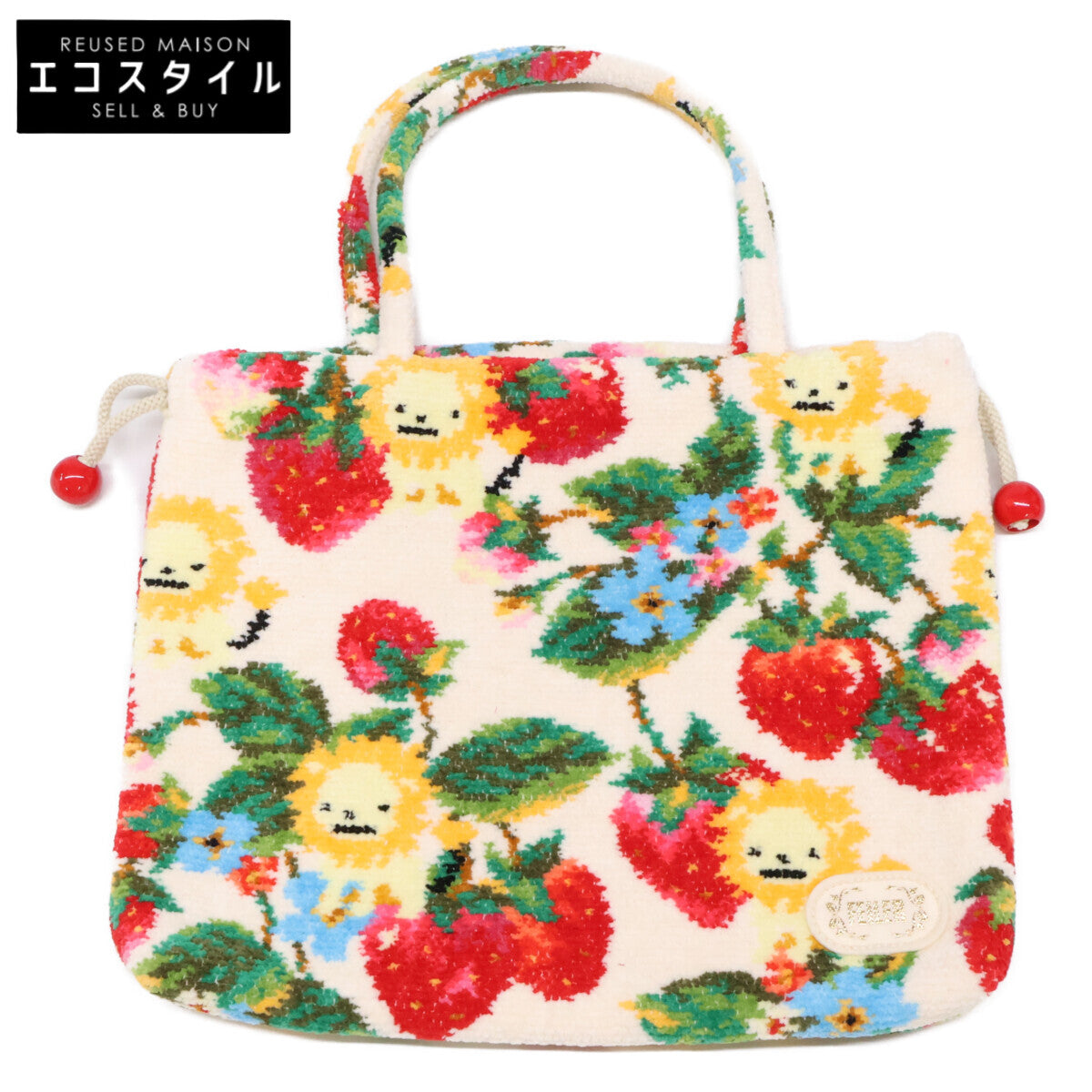 FEILER フェイラー ｘBarneys New York バーニーズニューヨーク【新品同様】LSD-230029 ライオンｘストロベリーフィールド柄 巾着バッグ ハンドバッグ