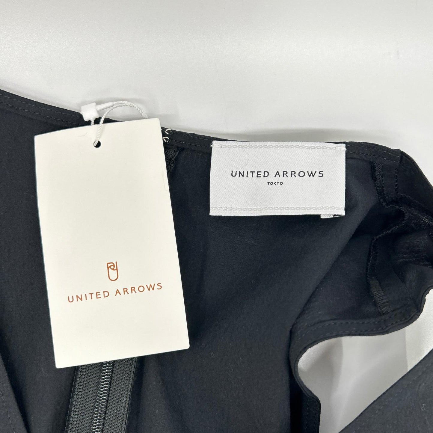 UNITED ARROWS ユナイテッドアローズ 1526-126-3283-0950 ブラック コットン100 ベルトワンピース ワンピース