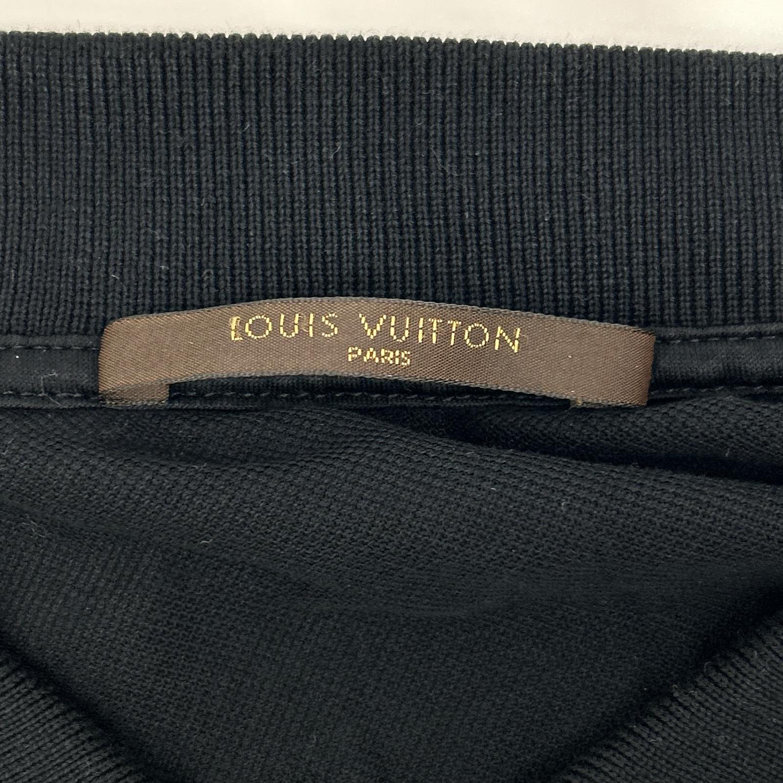 LOUIS VUITTON ルイヴィトン RM082M MNJR32JEA ブラック　コットン100 刺繍ロゴ ポロシャツ トップス