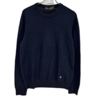 LOUIS VUITTON ルイヴィトン RM161Q F76 H9N50W 16年製 ネイビー コットンシルク ロゴ金具 ニットセーター トップス