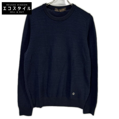 LOUIS VUITTON ルイヴィトン RM161Q F76 H9N50W 16年製 ネイビー コットンシルク ロゴ金具 ニットセーター トップス