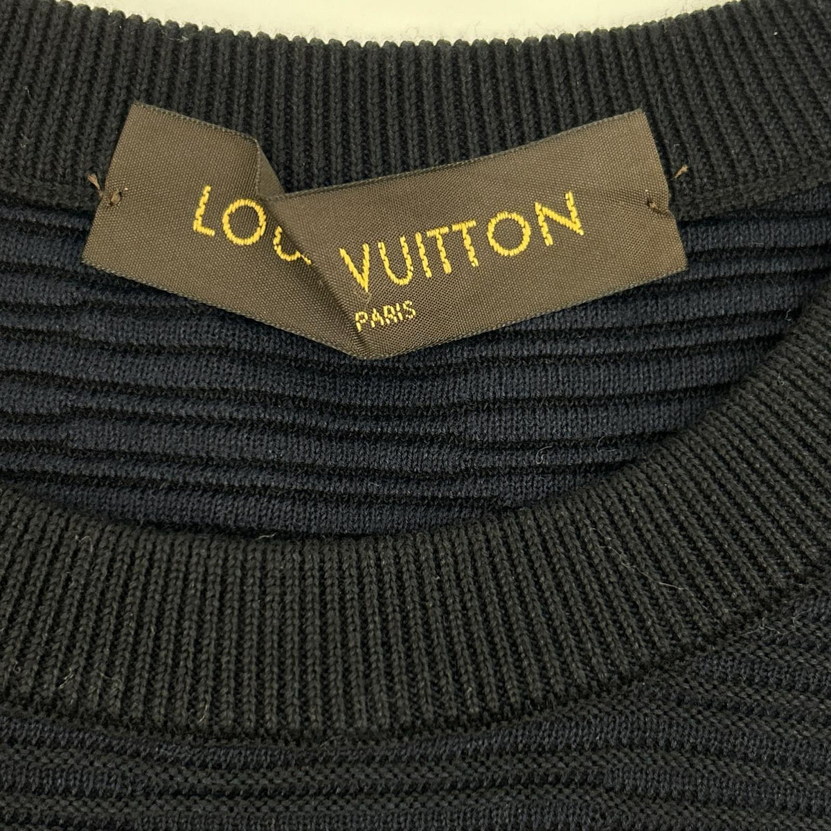 LOUIS VUITTON ルイヴィトン RM161Q F76 H9N50W 16年製 ネイビー コットンシルク ロゴ金具 ニットセーター トップス