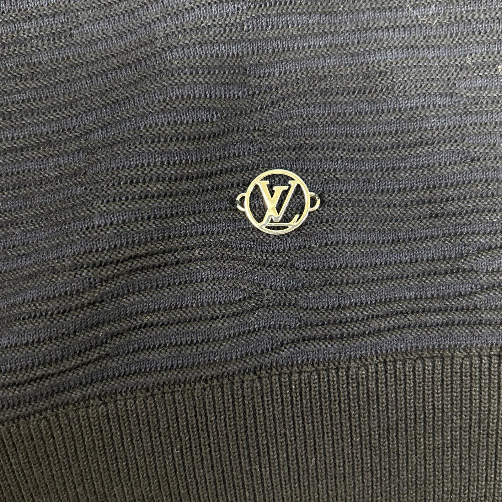 LOUIS VUITTON ルイヴィトン RM161Q F76 H9N50W 16年製 ネイビー コットンシルク ロゴ金具 ニットセーター トップス