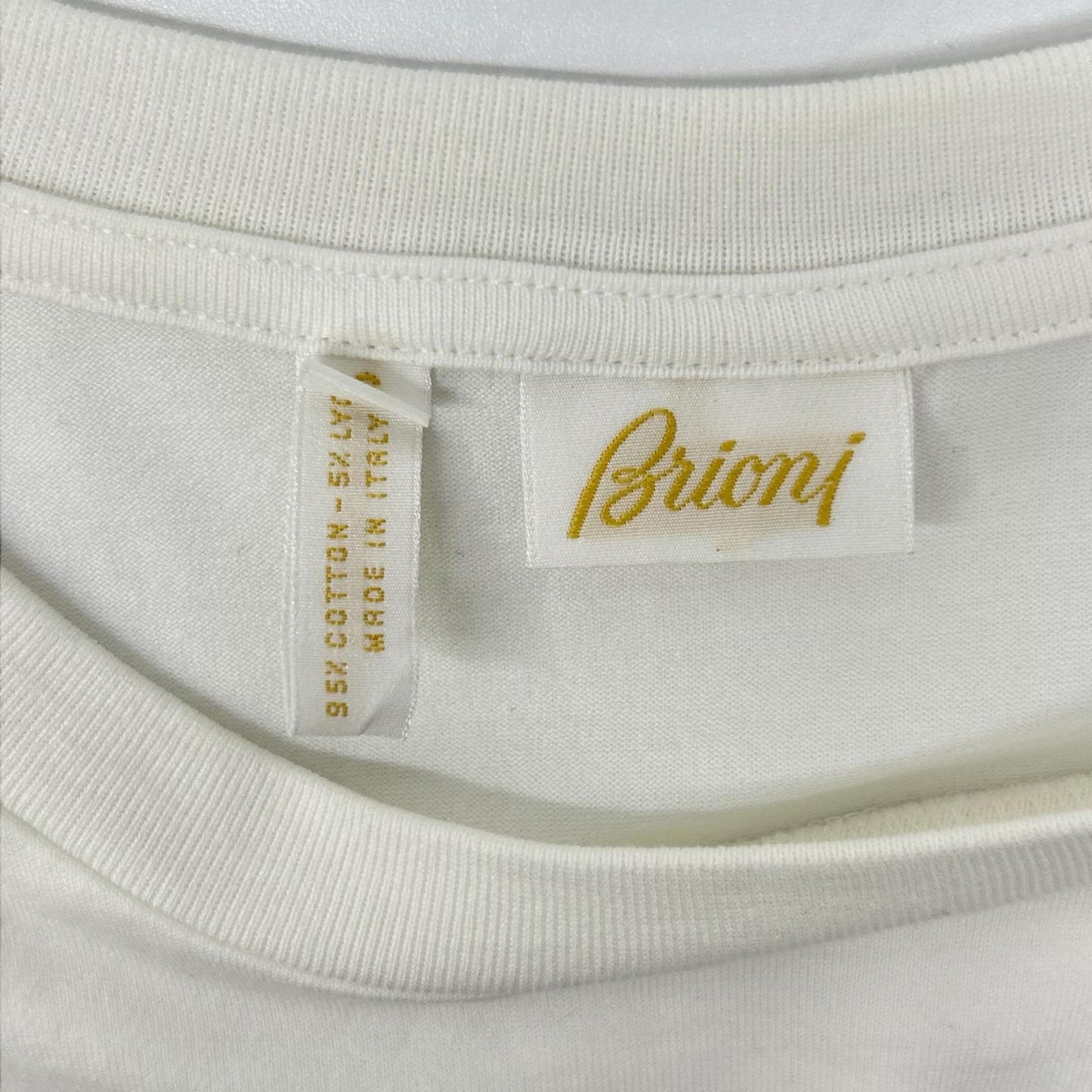 Brioni ブリオーニ ホワイト コットン ROYAL HAWAI プリントTシャツ トップス