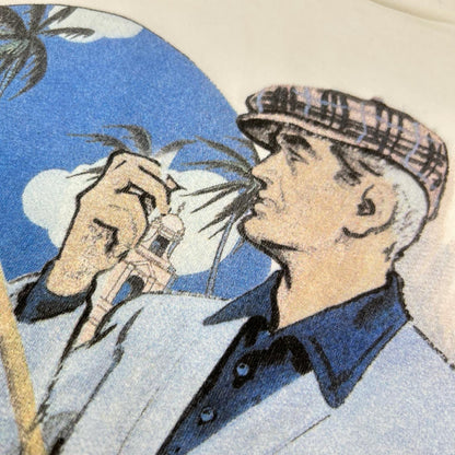 Brioni ブリオーニ ホワイト コットン ROYAL HAWAI プリントTシャツ トップス