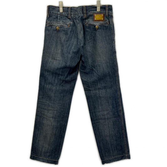DOLCE&GABBANA ドルチェアンドガッバーナ G3EDCD G8388 インディゴ デニム タックプレート ストレートデニムパンツ ボトムス