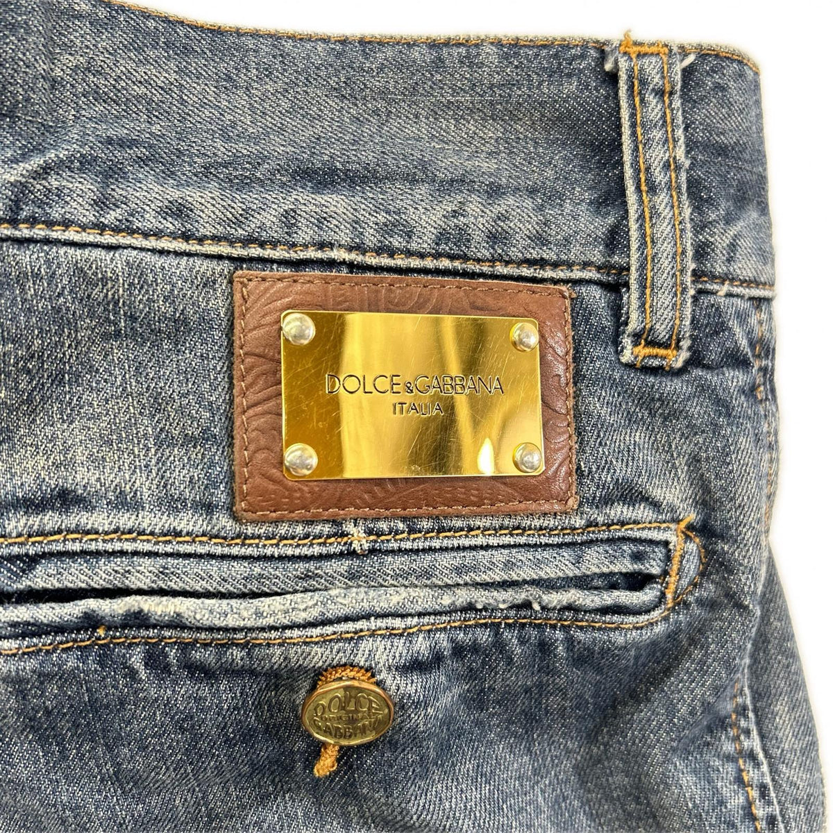 DOLCE&GABBANA ドルチェアンドガッバーナ G3EDCD G8388 インディゴ デニム タックプレート ストレートデニムパンツ ボトムス