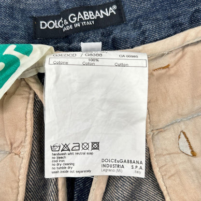 DOLCE&GABBANA ドルチェアンドガッバーナ G3EDCD G8388 インディゴ デニム タックプレート ストレートデニムパンツ ボトムス