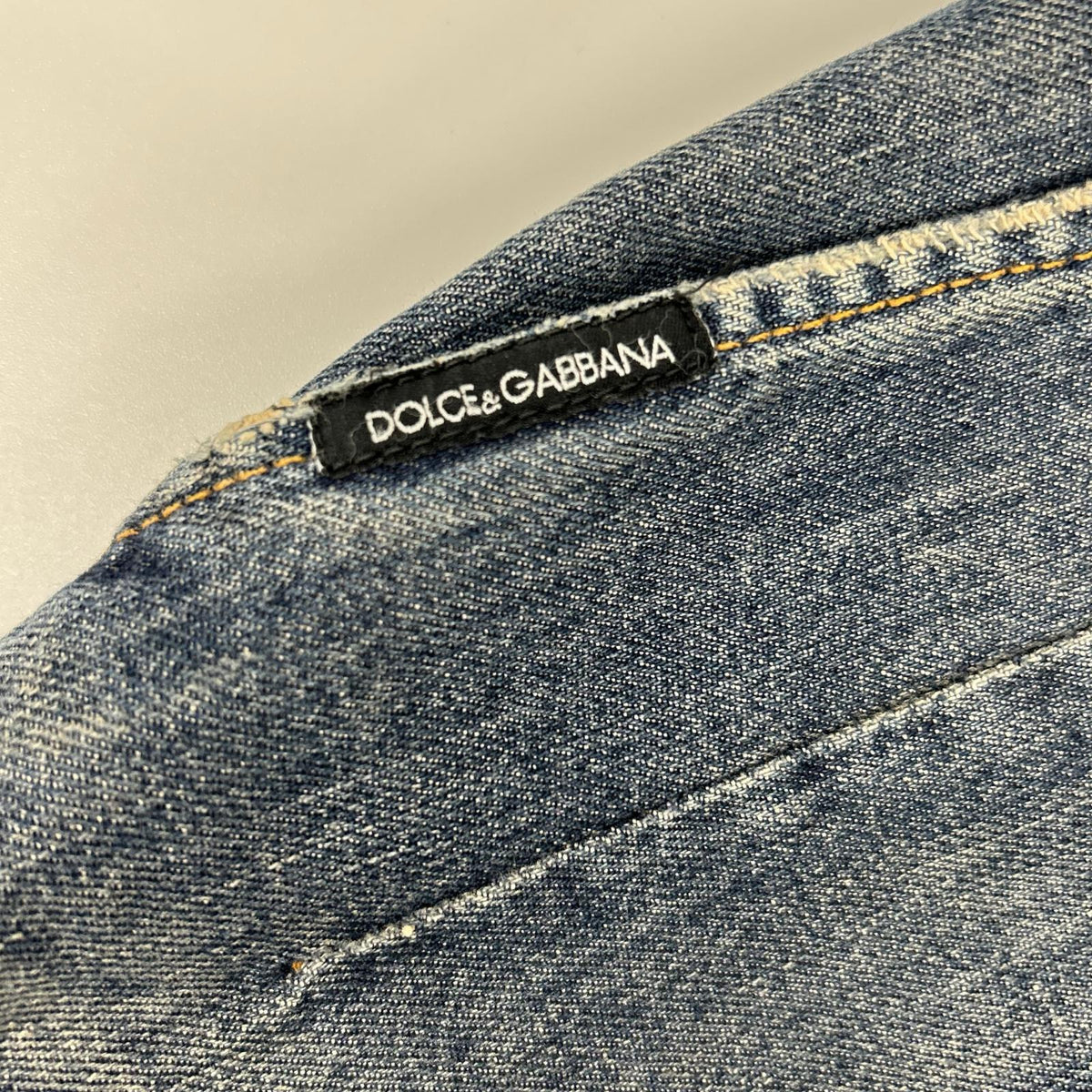 DOLCE&GABBANA ドルチェアンドガッバーナ G3EDCD G8388 インディゴ デニム タックプレート ストレートデニムパンツ ボトムス