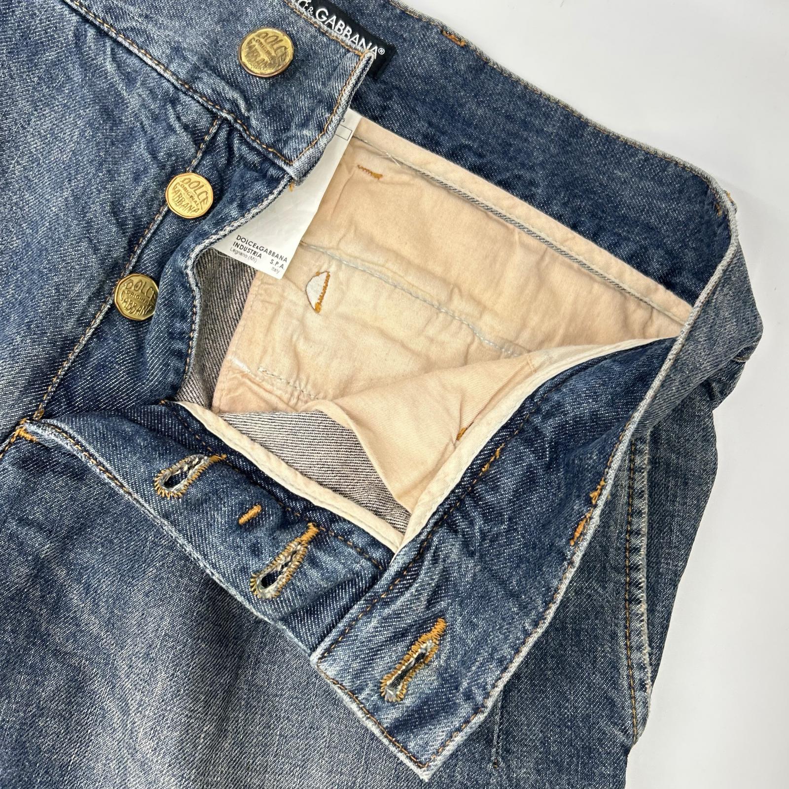 DOLCE&GABBANA ドルチェアンドガッバーナ G3EDCD G8388 インディゴ デニム タックプレート ストレートデニムパンツ ボトムス