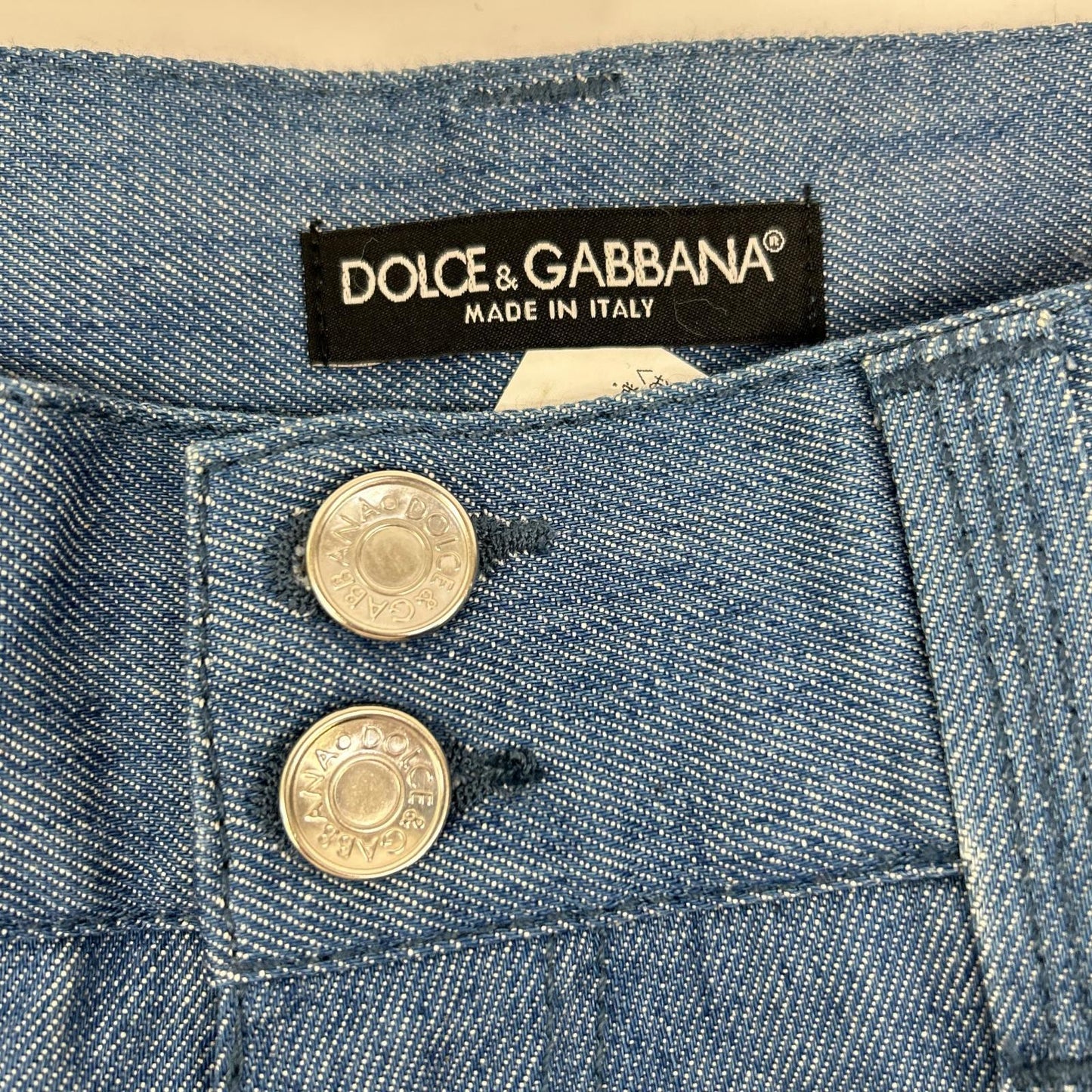 DOLCE&GABBANA ドルチェアンドガッバーナ G3VQBD 12GOLD ライトブルー プレート デニムパンツ ボトムス