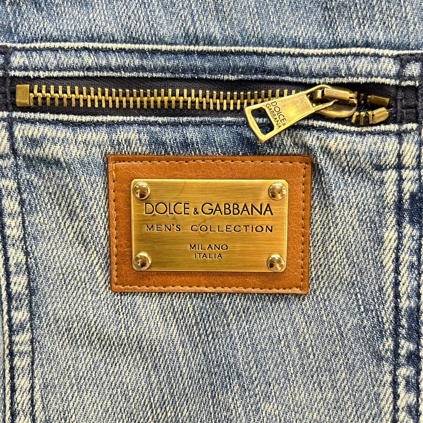 DOLCE&GABBANA ドルチェアンドガッバーナ G3RZTD ライトブルー プレート ダメージ デニムパンツ ボトムス