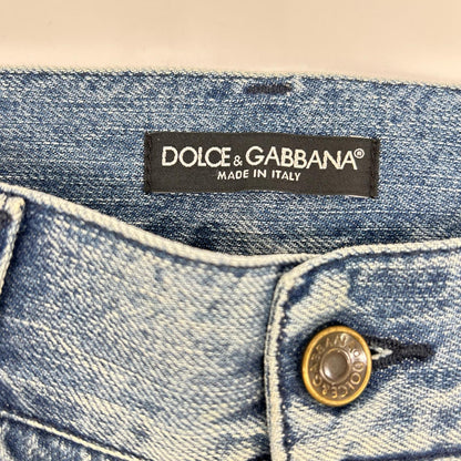DOLCE&GABBANA ドルチェアンドガッバーナ G3RZTD ライトブルー プレート ダメージ デニムパンツ ボトムス