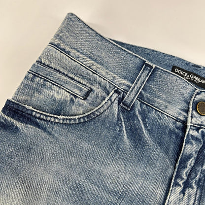 DOLCE&GABBANA ドルチェアンドガッバーナ G3RZTD ライトブルー プレート ダメージ デニムパンツ ボトムス