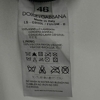 DOLCE&GABBANA ドルチェアンドガッバーナ G9I33L ネイビー ラムレザー ジップアップレザージャケット ジャケット