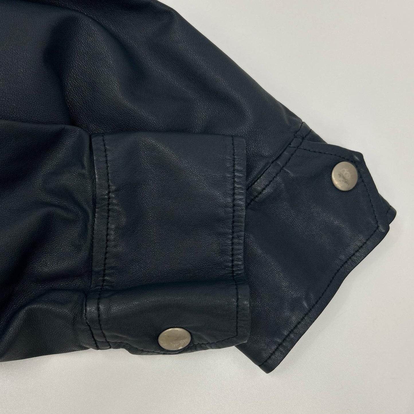 DOLCE&GABBANA ドルチェアンドガッバーナ G9I33L ネイビー ラムレザー ジップアップレザージャケット ジャケット