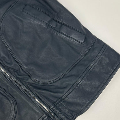 DOLCE&GABBANA ドルチェアンドガッバーナ G9I33L ネイビー ラムレザー ジップアップレザージャケット ジャケット