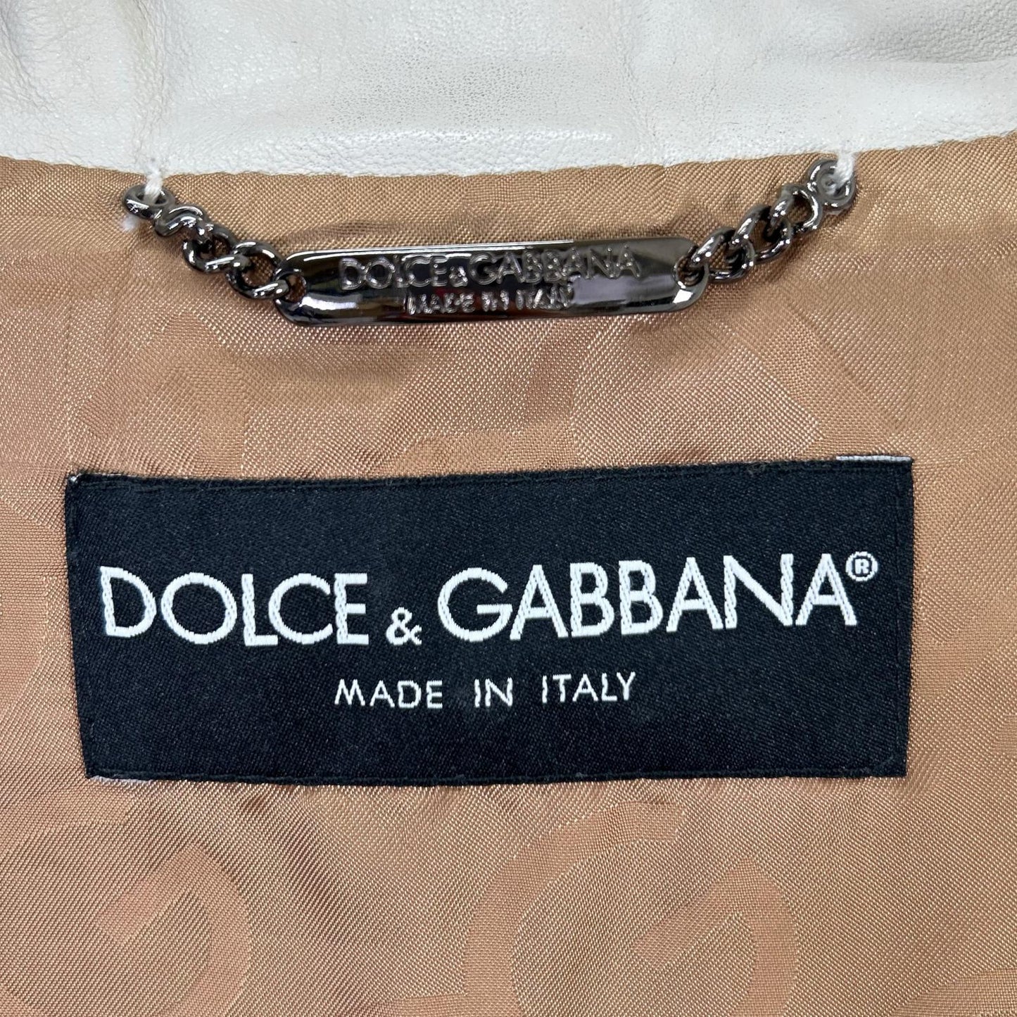 DOLCE&GABBANA ドルチェアンドガッバーナ G9708L ホワイト シープスキン ライダースジャケット ジャケット