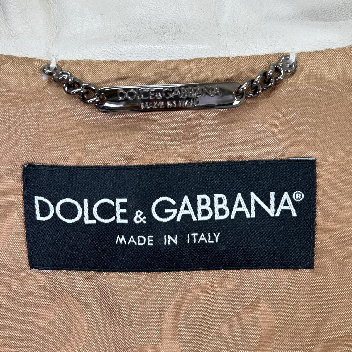 DOLCE&GABBANA ドルチェアンドガッバーナ G9708L ホワイト シープスキン ライダースジャケット ジャケット