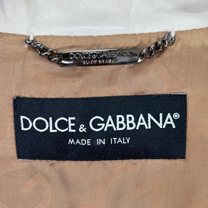 DOLCE&GABBANA ドルチェアンドガッバーナ G9708L ホワイト シープスキン ライダースジャケット ジャケット