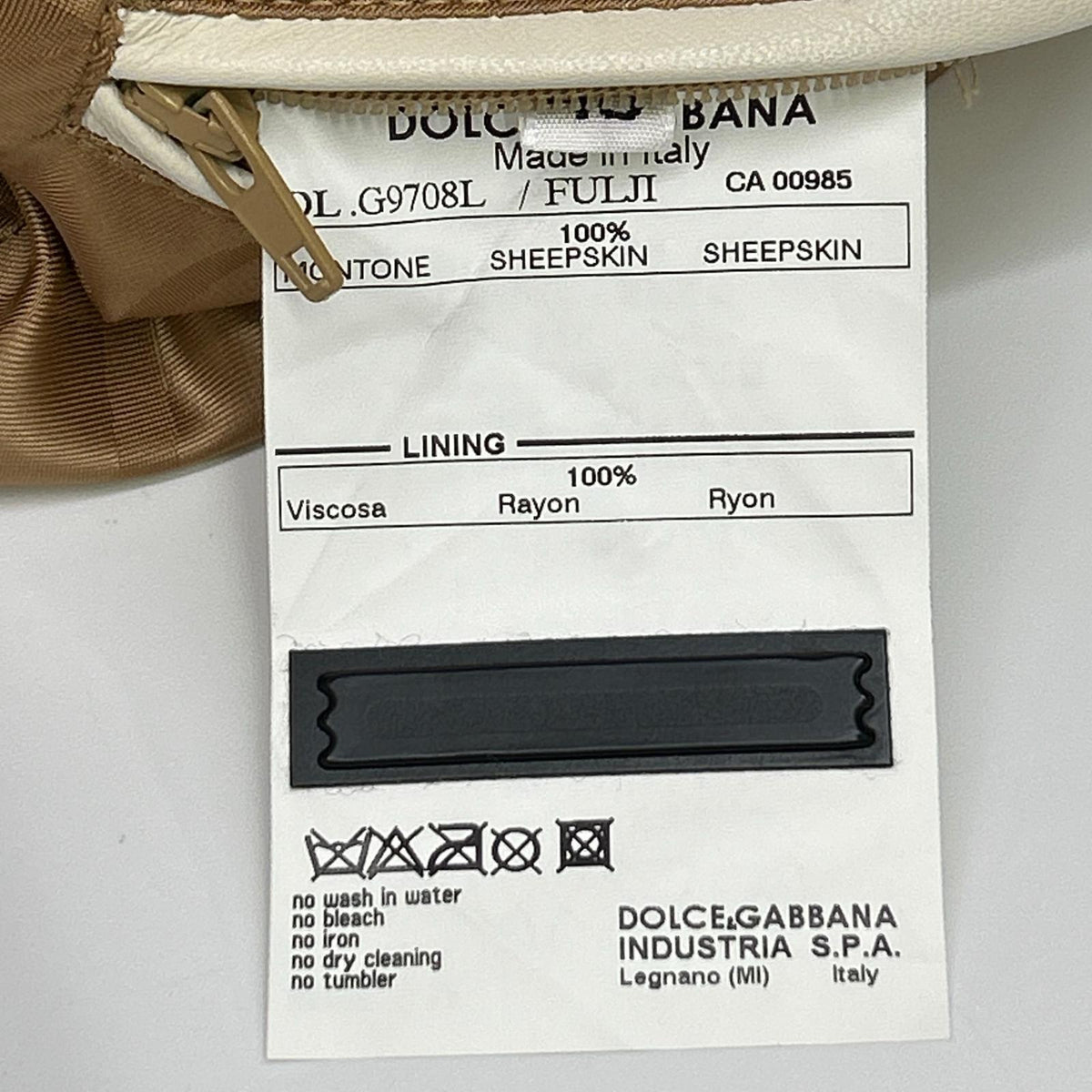 DOLCE&GABBANA ドルチェアンドガッバーナ G9708L ホワイト シープスキン ライダースジャケット ジャケット