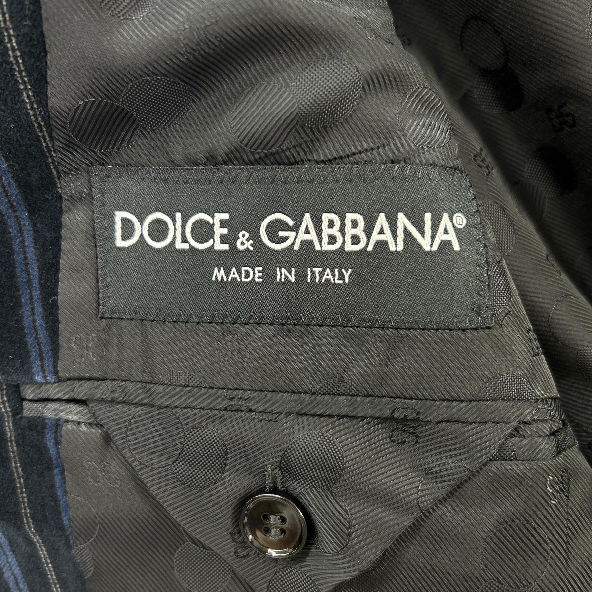 DOLCE&GABBANA ドルチェアンドガッバーナ G2018T ネイビー ベロア 裏地ロゴ テーラードジャケット ジャケット