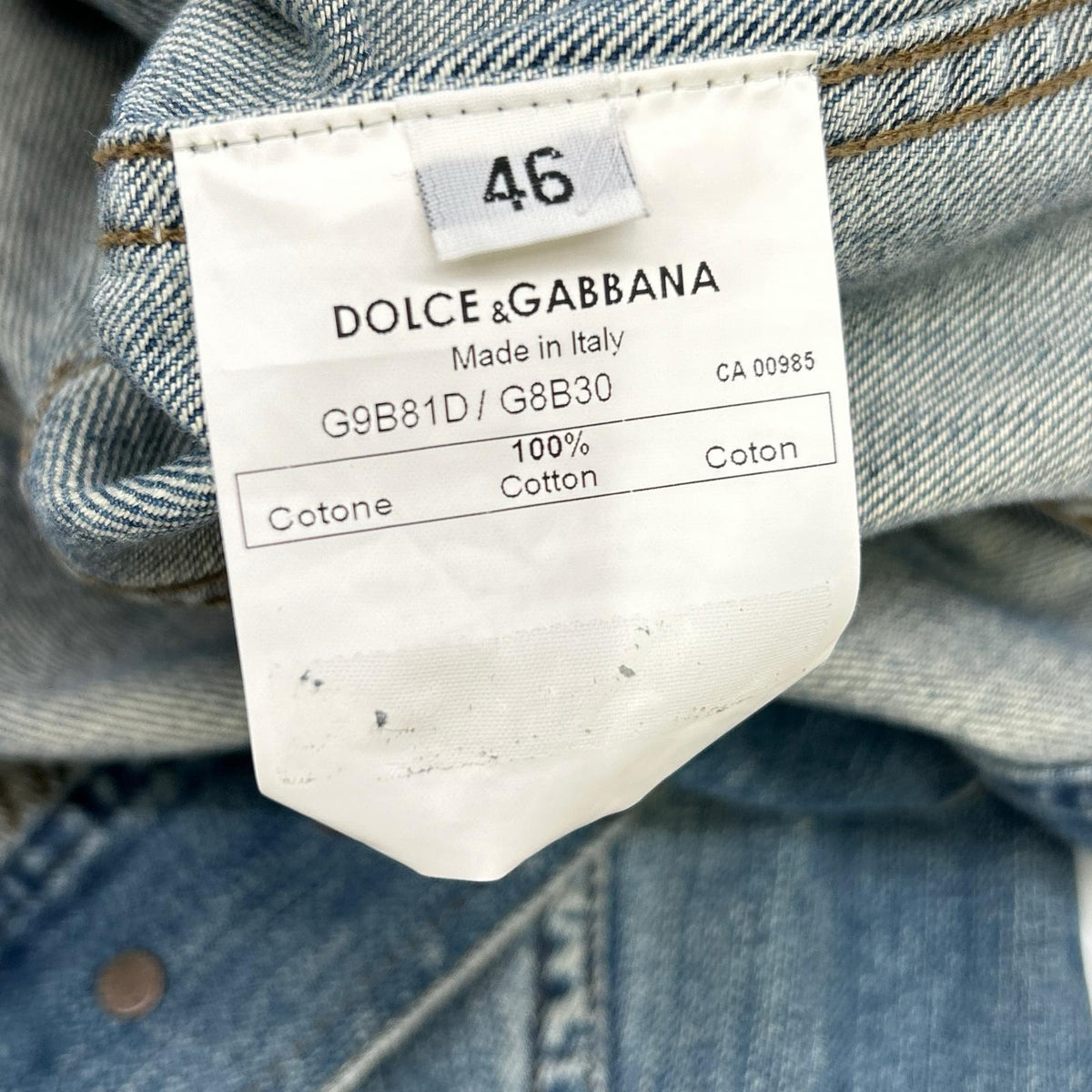 DOLCE&GABBANA ドルチェアンドガッバーナ G9B81D インディゴ ポケット付 デニムジャケット ジャケット