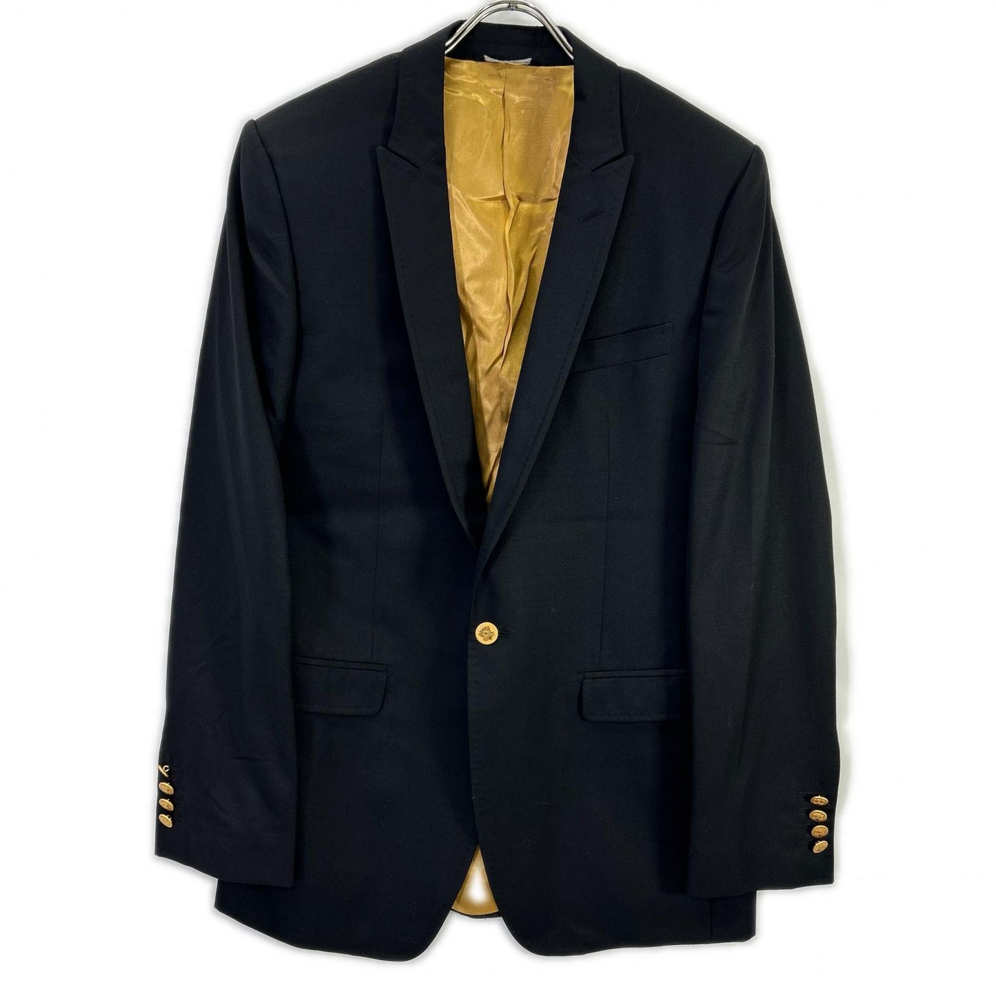 DOLCE&GABBANA ドルチェアンドガッバーナ G2858T ブラック ヴァージンウール100 金ボタン ブレザー ジャケット