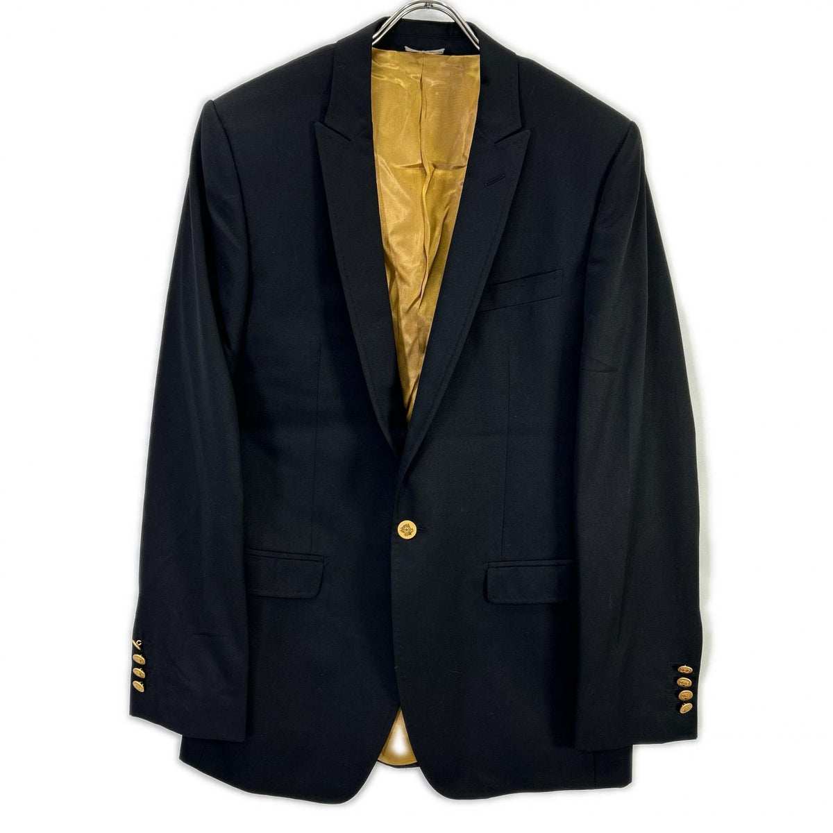 DOLCE&GABBANA ドルチェアンドガッバーナ G2858T ブラック ヴァージンウール100 金ボタン ブレザー ジャケット