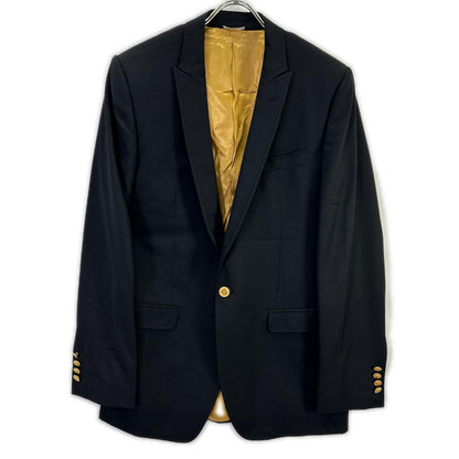 DOLCE&GABBANA ドルチェアンドガッバーナ G2858T ブラック ヴァージンウール100 金ボタン ブレザー ジャケット