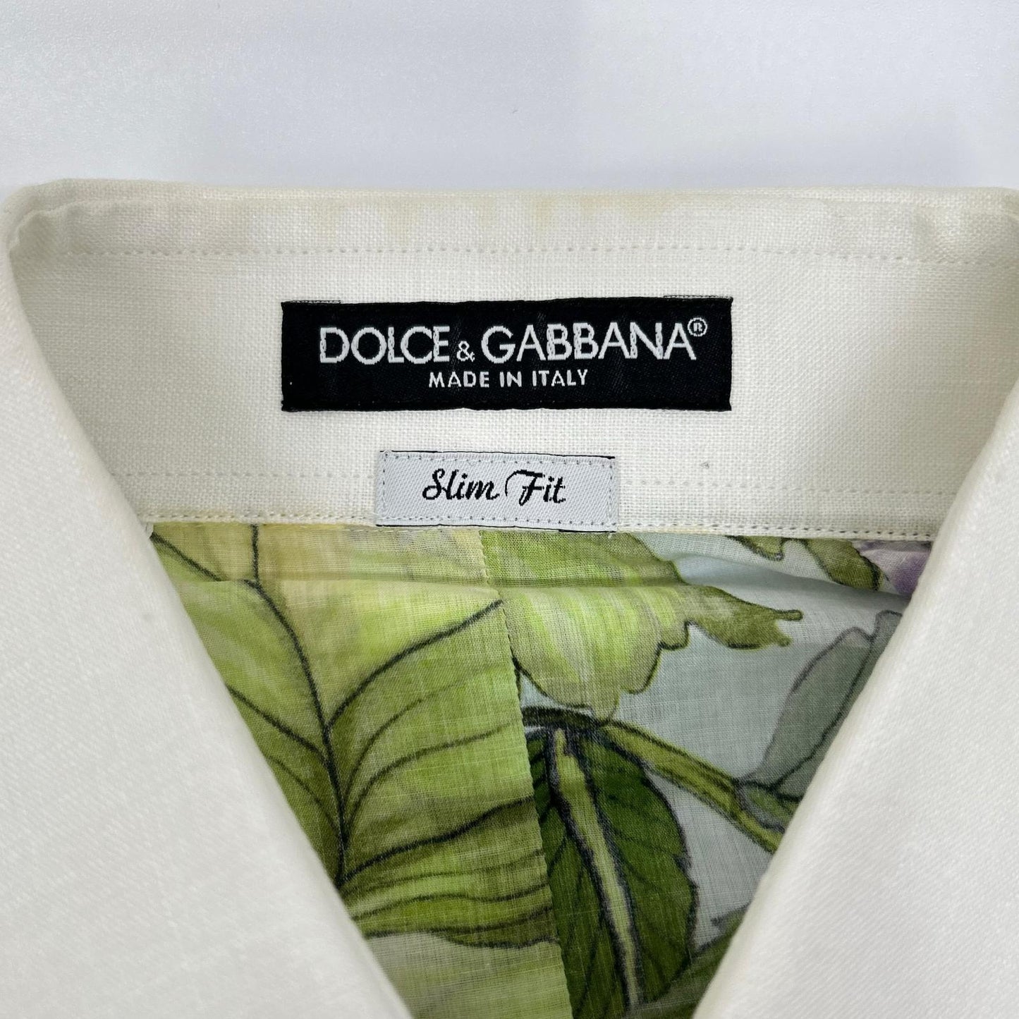 DOLCE&GABBANA ドルチェアンドガッバーナ ライトブルー フラワー総柄 カラー切り替え L/Sシャツ トップス