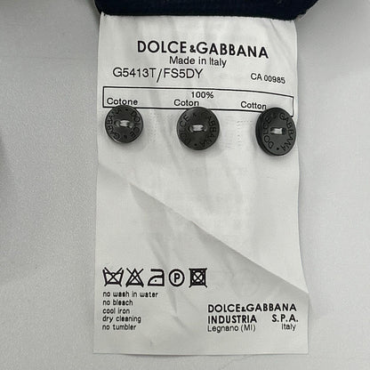 DOLCE&GABBANA ドルチェアンドガッバーナ 00s　G5413T ネイビー×ベージュ フラワー総柄 シースルーシャツ トップス