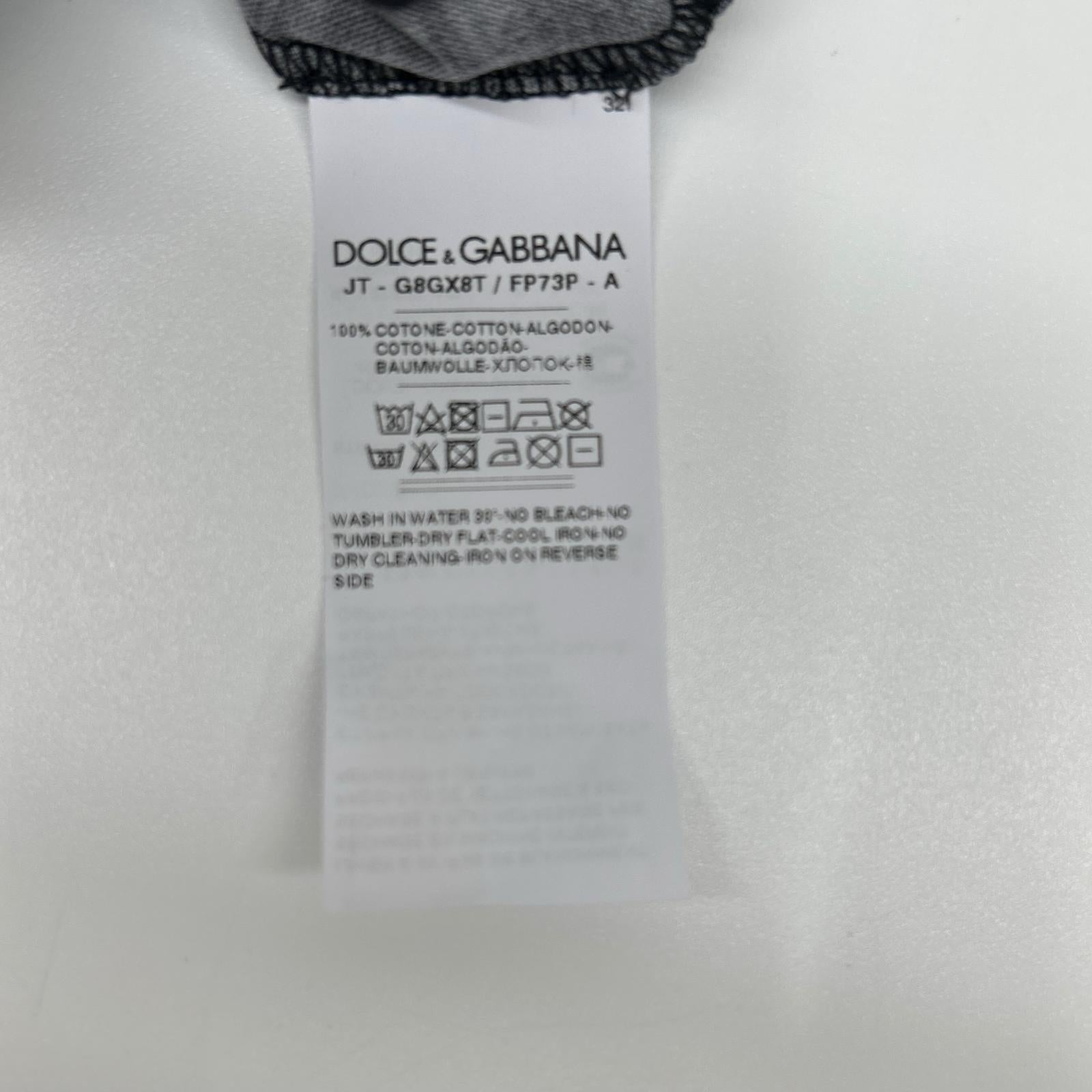 DOLCE&GABBANA ドルチェアンドガッバーナ ブラック×グリーン×ホワイト 音符デザイン プリントTシャツ トップス