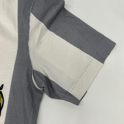 DOLCE&GABBANA ドルチェアンドガッバーナ G8GB5T FP7MT ホワイト×グレー コットン ストライプ WHAT? プリントTシャツ トップス