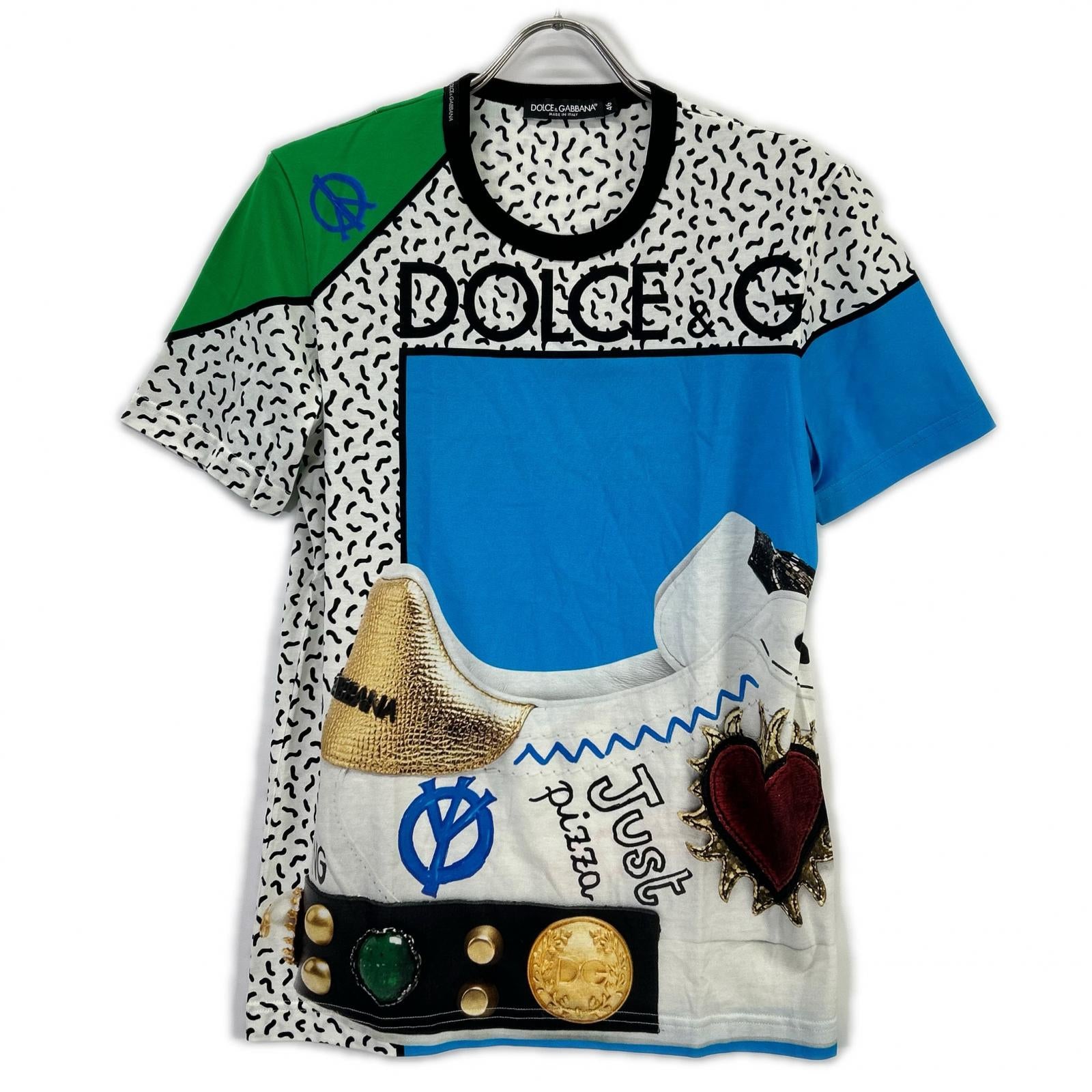 DOLCE&GABBANA ドルチェアンドガッバーナ G8IA8T FH7MF マルチカラー コットン スニーカープリント Tシャツ トップス