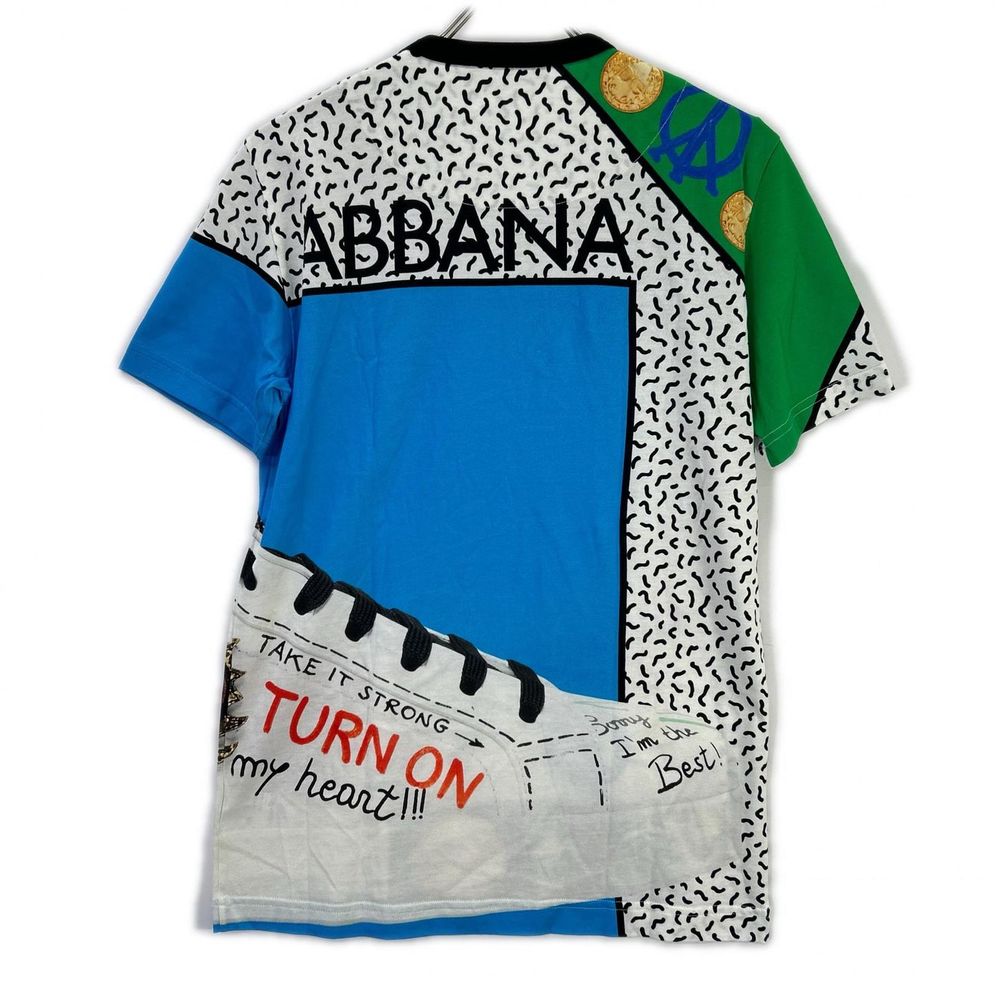 DOLCE&GABBANA ドルチェアンドガッバーナ G8IA8T FH7MF マルチカラー コットン スニーカープリント Tシャツ トップス