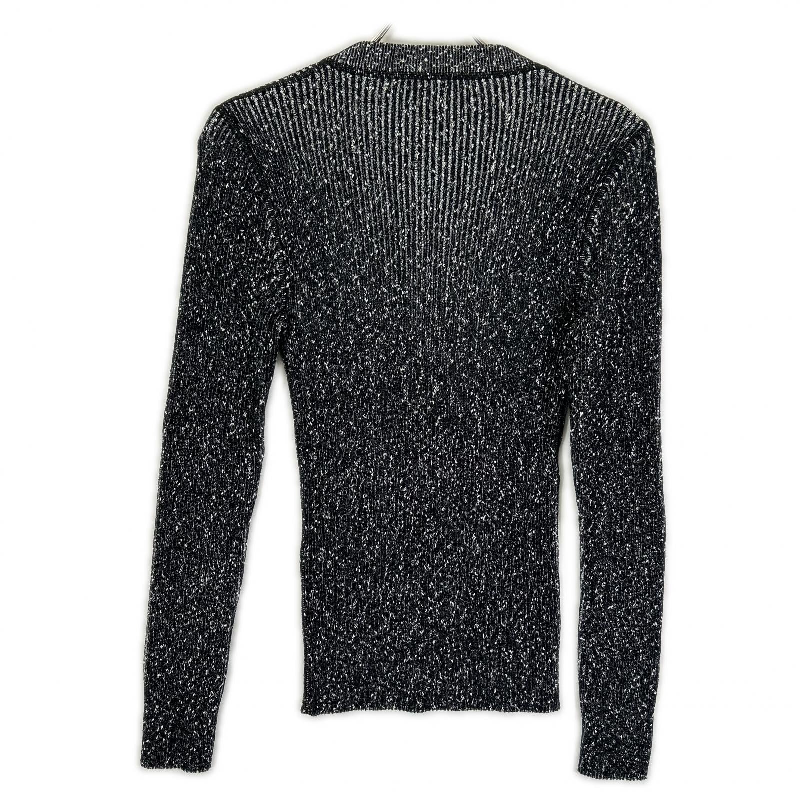 DOLCE&GABBANA ドルチェアンドガッバーナ G7578K F79M2 ブラック×ホワイト ミックス オープンカラー ニットトップス トップス