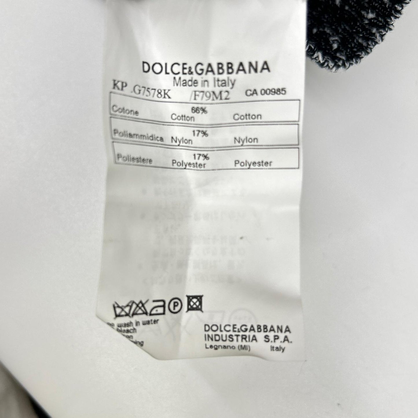 DOLCE&GABBANA ドルチェアンドガッバーナ G7578K F79M2 ブラック×ホワイト ミックス オープンカラー ニットトップス トップス