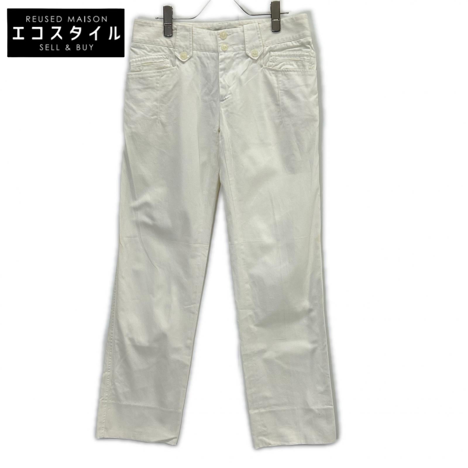 DOLCE&GABBANA ドルチェアンドガッバーナ G3PCTT ホワイト コットン ストレートパンツ ボトムス
