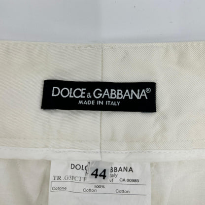 DOLCE&GABBANA ドルチェアンドガッバーナ G3PCTT ホワイト コットン ストレートパンツ ボトムス