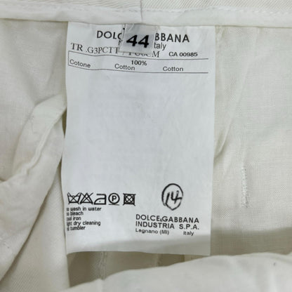 DOLCE&GABBANA ドルチェアンドガッバーナ G3PCTT ホワイト コットン ストレートパンツ ボトムス
